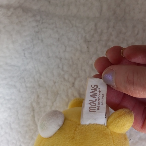 Molang the Happy Rabbit in Duck Costume Plush Key Ring Clip - Picture 4 of 6